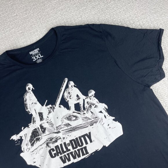 2017 Men's 3XL Call Of Duty WW2 Blue Graphic Video Game Collector T Shirt - Picture 2 of 16